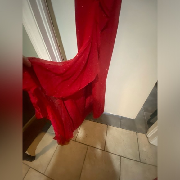 St. John Evening By Marie Gray Santana Long Dress with Paillettes and Scarf - Picture 13 of 15